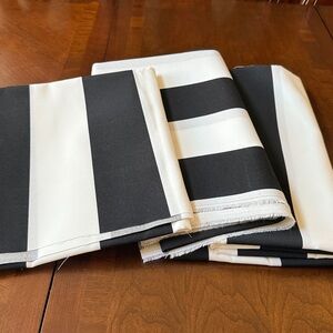 3 pc Outdoor upholstery Fabric Material black & white stripe Joann